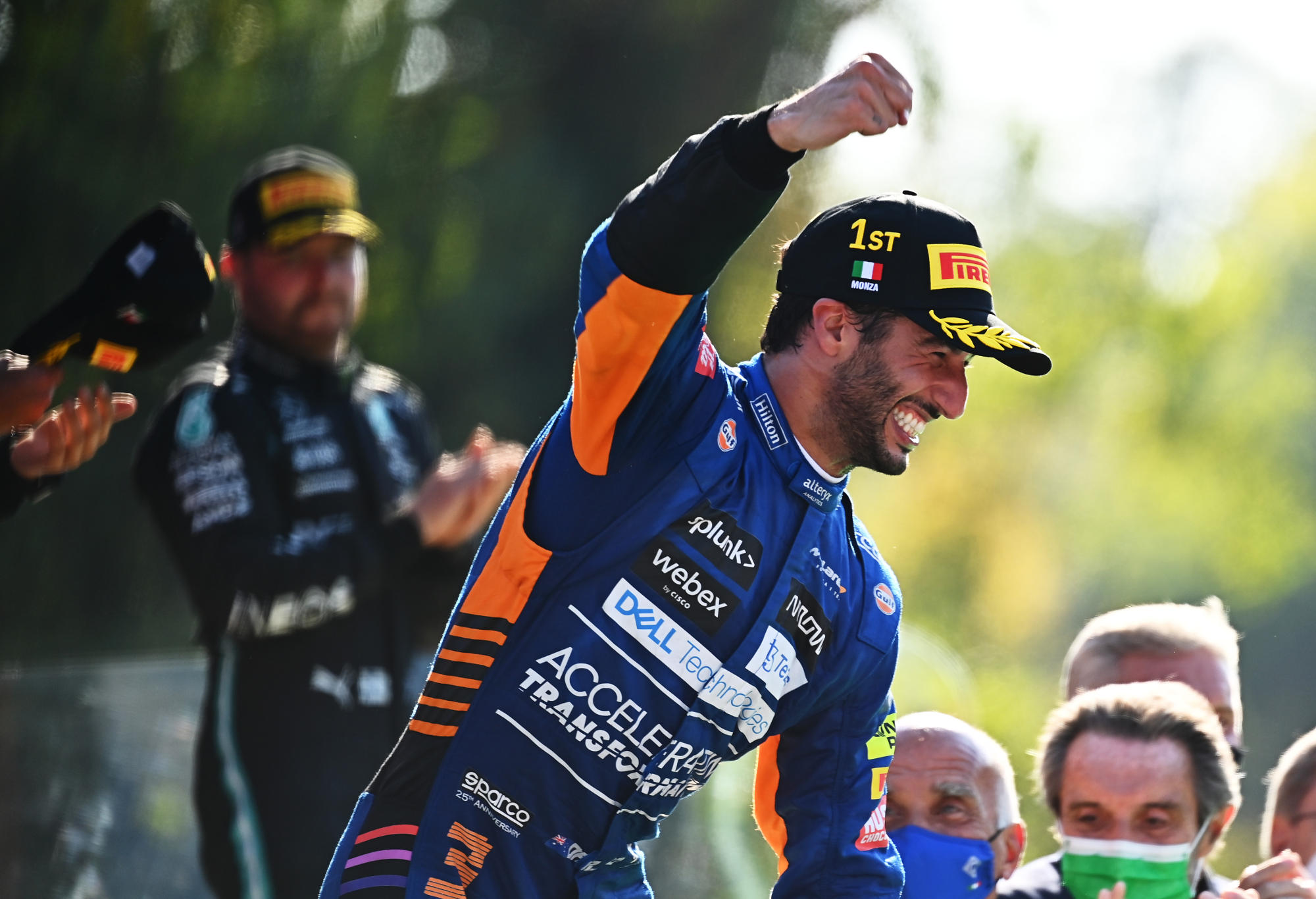 Race winner Daniel Ricciardo of Australia