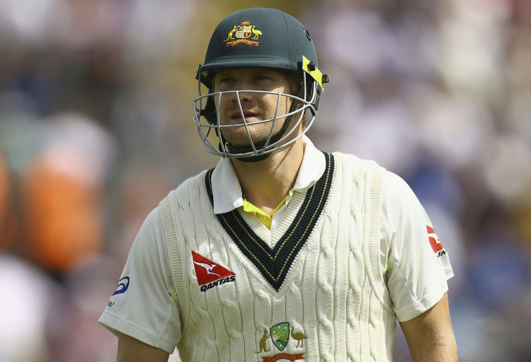 Shane Watson walks to the pavilion after being dismissed LBW