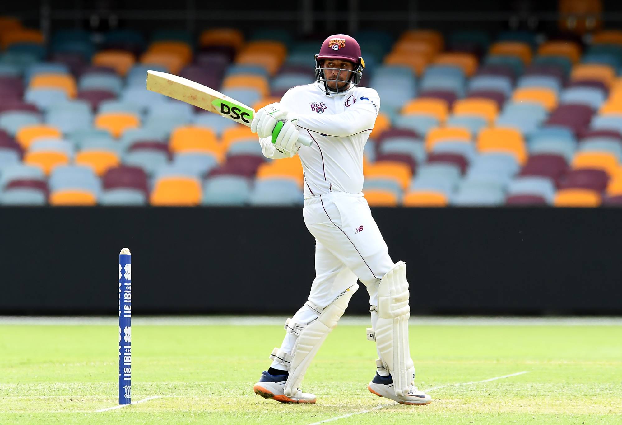 Usman Khawaja batting for Queensland