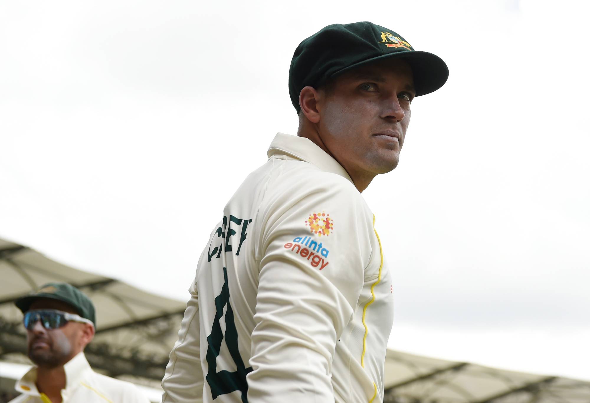 Alex Carey of Australia looks on during day one of the First Test Match in the Ashes series between Australia and England at The Gabba on December 08, 2021 in Brisbane, Australia. (Photo by Matt Roberts - CA/Cricket Australia via Getty Images)