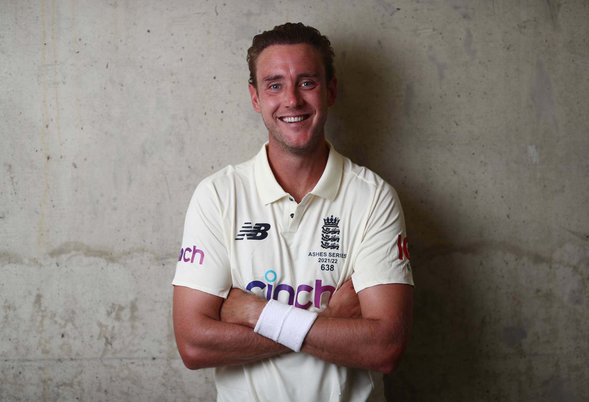 Stuart Broad poses during an England Ashes Squad portrait session at The Gabba on November 28, 2021 in Brisbane, Australia. (Photo by Chris Hyde/Getty Images)
