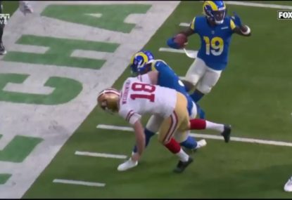 Aussie punter gets flattened as 49ers fans rage over 'egregious' hit that went unpunished