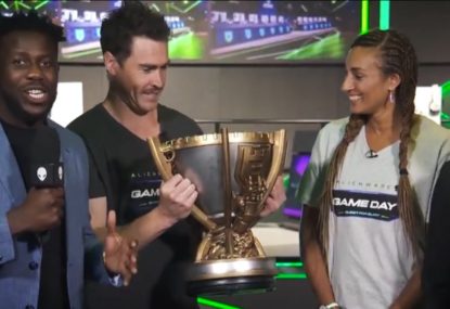 AFL star Jeremy Cameron claims a premiership trophy of a different kind