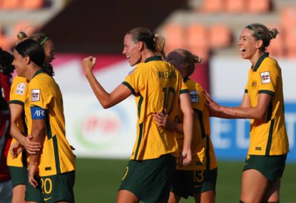 'Really disappointed': Pundit tears into Matildas approach after Kerr breaks record in 18-0 win