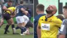 Rugby ref jokes about needing an HIA after being 'sandwiched' in a tackle