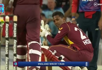 WATCH: England try their best to lose the unloseable as Windies number 10 goes ballistic