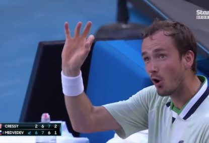 Medvedev complains about 'boring' opponent then blows up at chair umpire in major meltdown