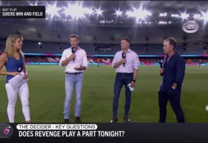 AJ Tye's on-air reminder to 'neutral' Justin Langer on who to barrack for in the Big Bash final