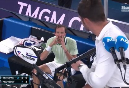 'Bro, are you stupid?' Medvedev blows his stack with chair ump, accuses Tsitsipas of getting coaching