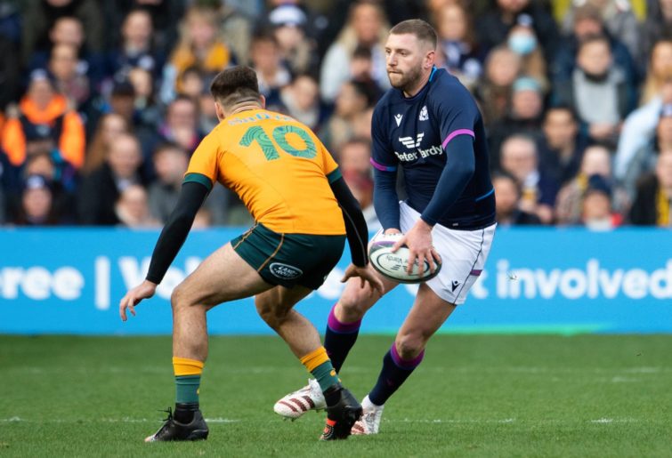 Scotland's Finn Russell in action during the Autumn Nations Series match between Scotland and Australia at BT Murrayfield, on Novermber 07, 2021, in Edinburgh, Scotland. (Photo by Paul Devlin/SNS Group via Getty Images)