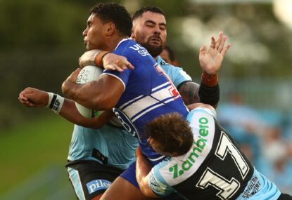 NRL Trials: 'What is he thinking?' Brandy fumes as Pangai loses plot in loss to Sharks