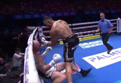 Sonny Bill brutally bashes Barry Hall in boxing mismatch