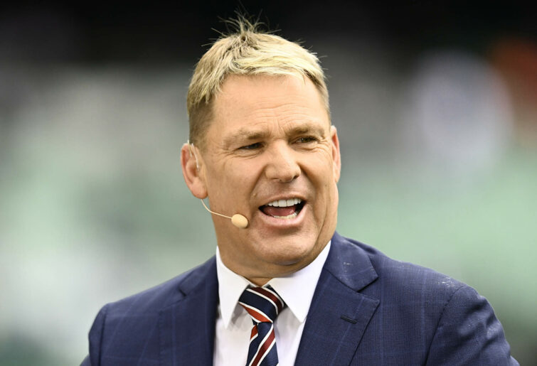 Shane Warne working for Fox Sports on Boxing Day, 2021
