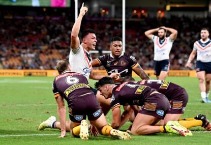 Robbo hails 'best centre in the game' as Manu magic helps Roosters avoid Brisbane boilover