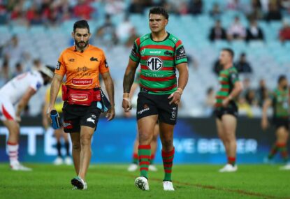 'He's probably still got a few demons': More hamstring drama for Latrell as injury mars Souths win