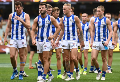 Empty words and over the top celebrations: Here's how low North Melbourne have fallen