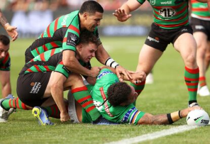 Raiders celebrate Papalii's 250th in style as Souths attacking woes continue