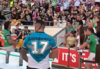 WATCH: Impromptu Haka after Joseph Tapine celebrates 150th NRL game with a win
