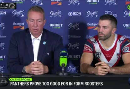 Trent Robinson tries to explain JWH's sin-bin for F-bomb spray at ref