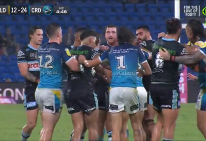 Sione Katoa goes troppo at AJ Brimson over the most innocuous act
