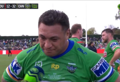 LISTEN: Josh Papalii's emotional interview after 250th game