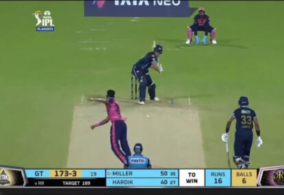 David Miller required 16 off six balls to get his side to the IPL final... he only needed three