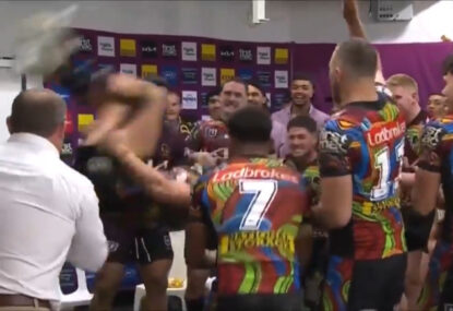 'Are you MAD?' Kotoni Staggs wows with extraordinary act during Broncos' victory song