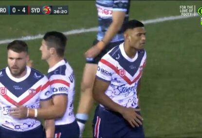 WATCH: Amazing hands from Daniel Tupou gets the Roosters off to the perfect start