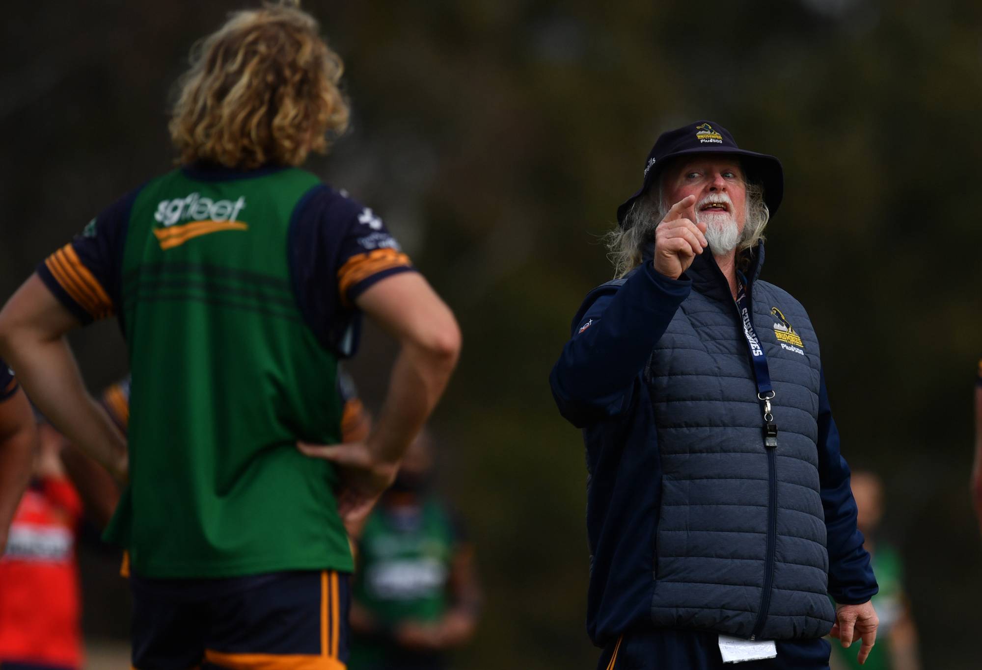 Laurie Fisher at Brumbies training