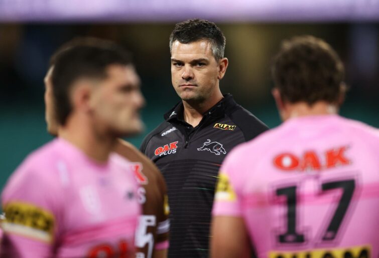 SYDNEY, AUSTRALIA - MAY 21: Panthers assistant coach Cameron Ciraldo looks on during the round 11 NRL match between the Sydney Roosters and the Penrith Panthers at Sydney Cricket Ground, on May 21, 2022, in Sydney, Australia. (Photo by Matt King/Getty Images)