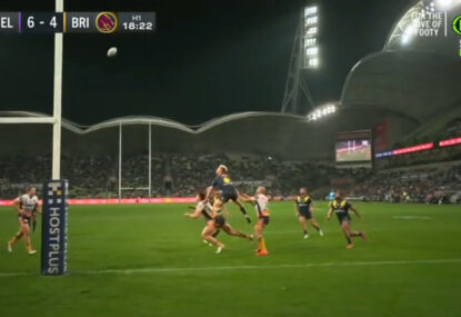 Cam Munster costs his team a try with his early 'Warwick Capper' style leap