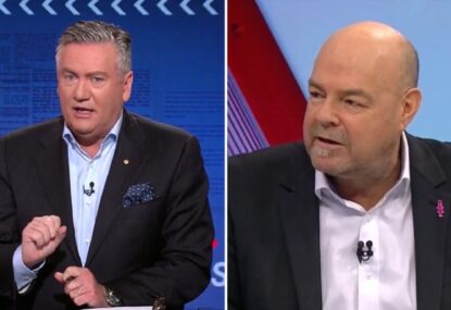 Eddie McGuire swipes Mark Robinson for inconsistent takes on De Goey