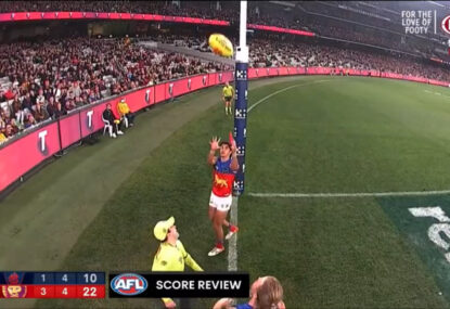 Lions debutant's horror goal line brain fade gifts Melbourne a goal