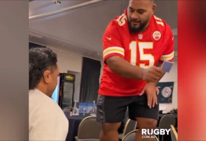 WATCH: Tongan Thor proves he's the worst person ever to lose a game of cards to