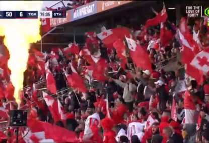 WATCH: Electric scenes as Tonga fans go berserk despite losing by 40 points