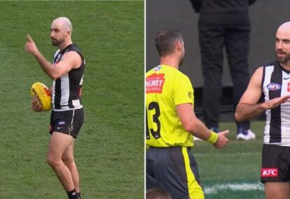 Common sense? Ump pings Sidebottom for 'taking the mickey' on simple shot