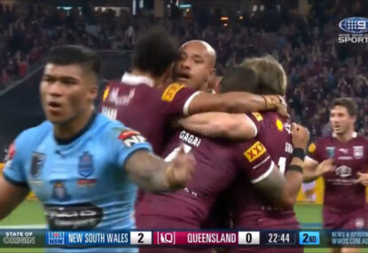 WATCH: Were Queensland lucky to not be pinged for a forward pass before first try?