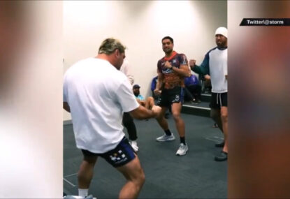 WATCH: The Cheese honoured with a haka by Storm teammates ahead of 100th game