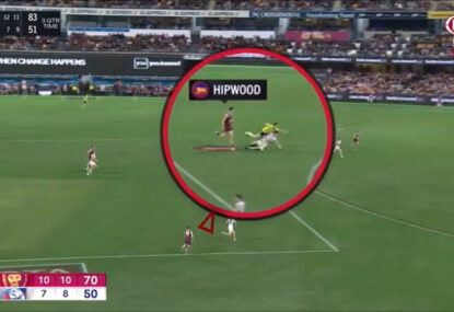 Did Eric Hipwood deliberately push his opponent into an umpire?