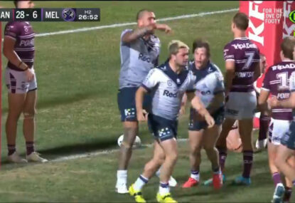 The Cheese marks his 100th NRL game with one of his sneakiest tries yet