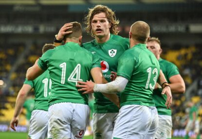 Irish B team turns tables on Maori All Blacks, Springboks make 11 changes for Wales decider, Cheika's injury crisis
