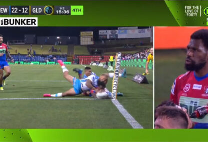 Try or no-try? Gold Coast fans fume as the bunker awards highly dubious Edrick Lee try