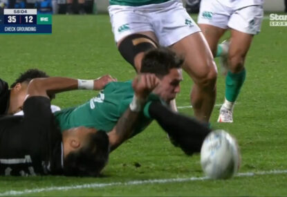 Ireland botch two certain tries... and one All Black was the common denominator for both