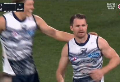 WATCH- Patrick Dangerfield takes nine seconds to produce some absolute magic on return