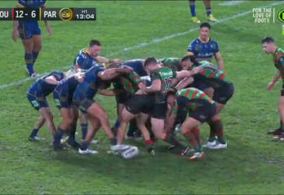 Souths pull off rare against the feed scrum win but cant' quite finish it with a try