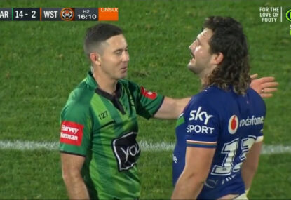 LANGUAGE: Ref can only smirk at Josh Curran's extremely optimistic claim