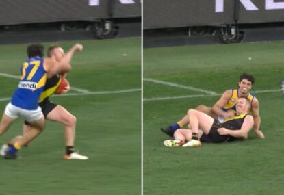 Jack Riewoldt tries to 'do a Ginnivan', gets instantly hit by the karma bus