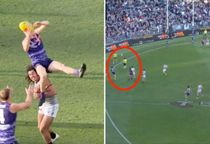 WATCH: Freo fans treated to mark, and goal of the year contenders in just FIVE minutes!
