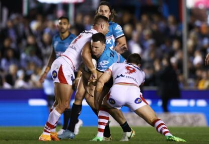 Patched up Sharks down Dragons - and Tariq might have played last game after horror shot