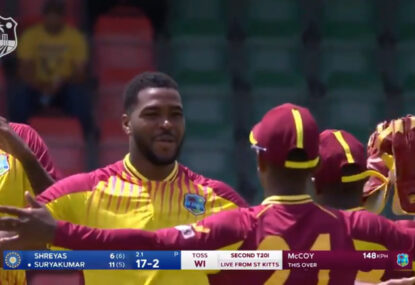 Obed McCoy takes West Indies' first ever T20 six-wicket haul in big win over India